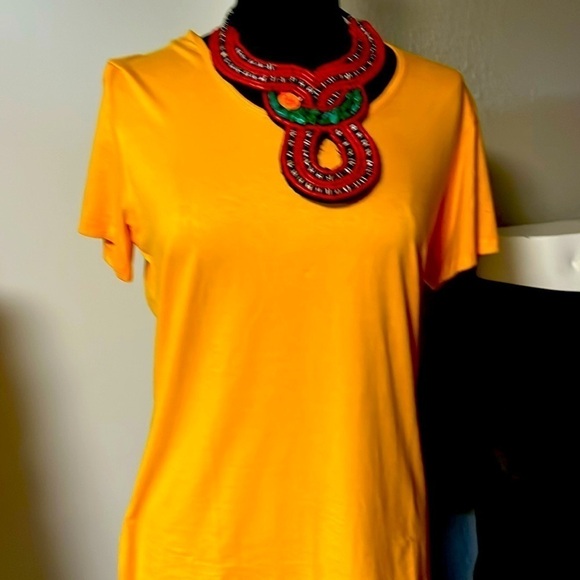 NWT yellow one size tshirt viscose and spandex - Picture 1 of 6